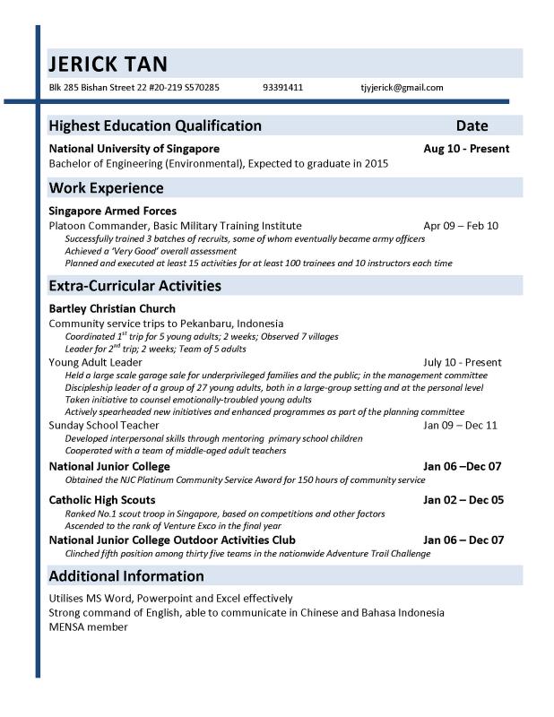 objective in resume for fresh graduate