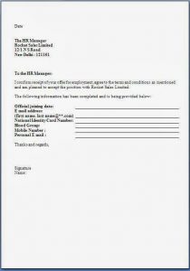 offer acceptance letter job offer acceptance letter format