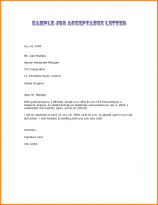 offer letter email job offer letter acceptance email sample