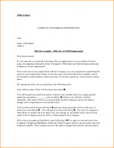 offer of employment letter offer of employment letter offer letters for employment
