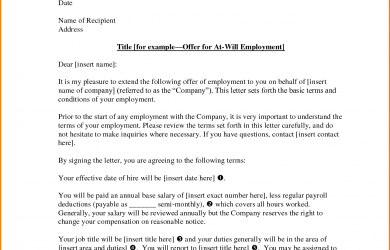 offer of employment letter offer of employment letter offer letters for employment