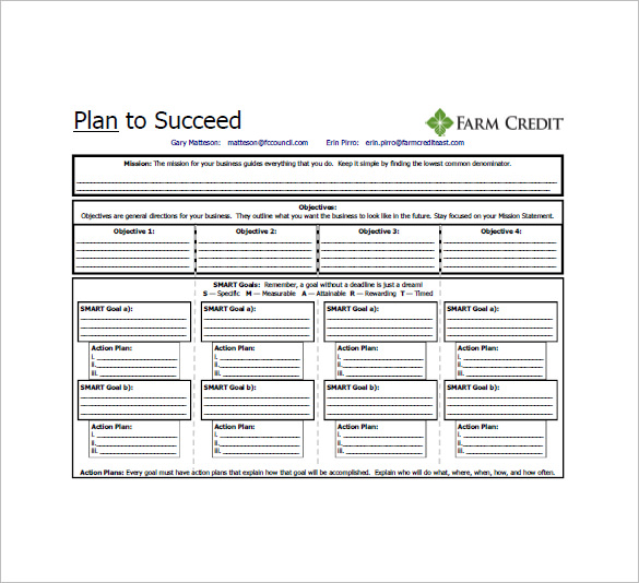 one page business plan pdf