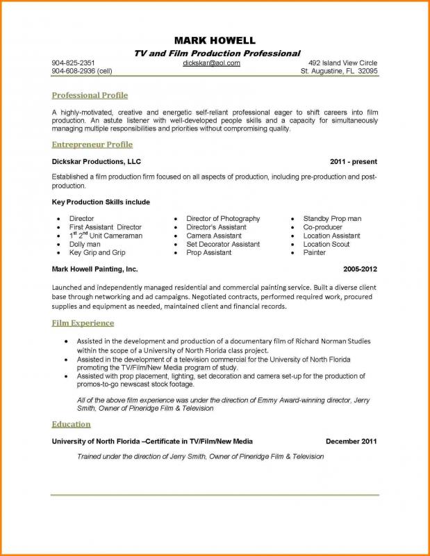 one page resume examples