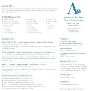 one page resume template cv