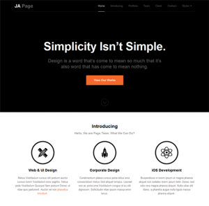 one page website template jaonepage