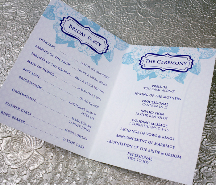 one page wedding program template
