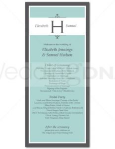 one page wedding program template img page