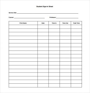 open house sign in sheet printable sample student sign in sheet