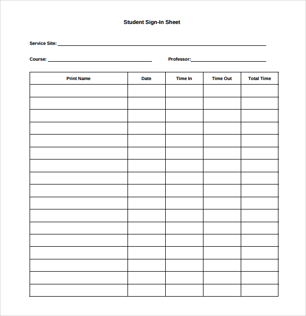 open house sign in sheet printable