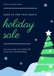 open house template canva dark blue and green christmas holiday flyer machjuno