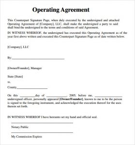 operating agreement example llc operating agreement template download