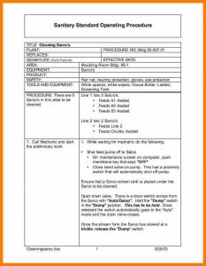 operating agreement example standard operating procedures template sop image