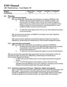 operating manual template example ems manual iso