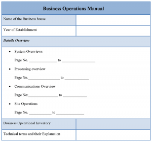 operation manual templates business operations manual template