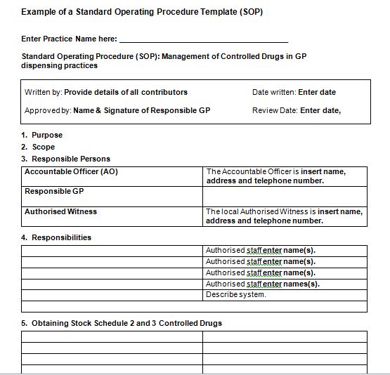 operation manual templates