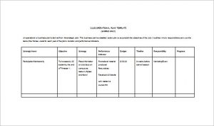 operational plan template club opertional plan free word template download