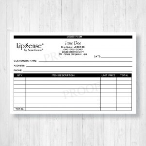order sheet template invoice