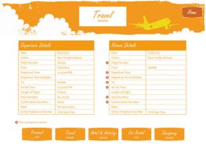 packing list for trip travel itinerary planner