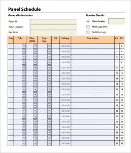 panel schedules template panel schedule template iamger
