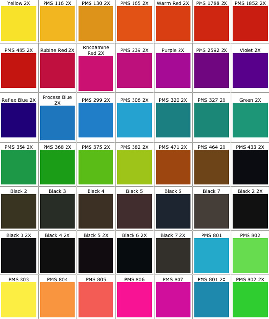 pantone color chart pdf