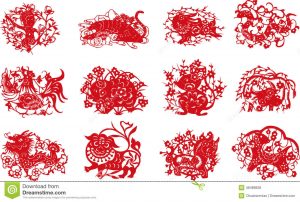 paper cuts patterns chinese animal paper cut vector diagram ancient see each year as total kinds animals monkey cow dragon snake