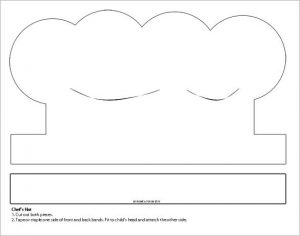 paper hat template printable white paper chefs hat template