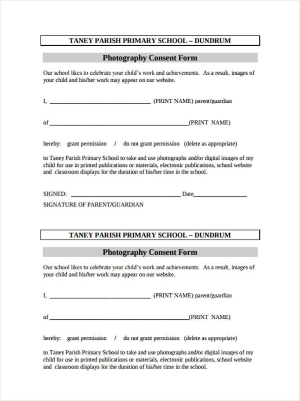 parental consent form template