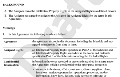 partnership agreement example assignment of intellectual property