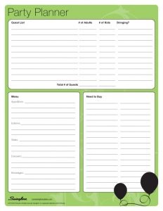 party planner template home party