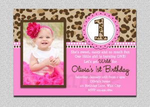 party planning template baby girl st leopard birthday invitation templates