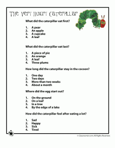 party planning templates hungry caterpillar questions