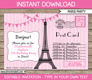 passport invitations templates postcard to paris invitation