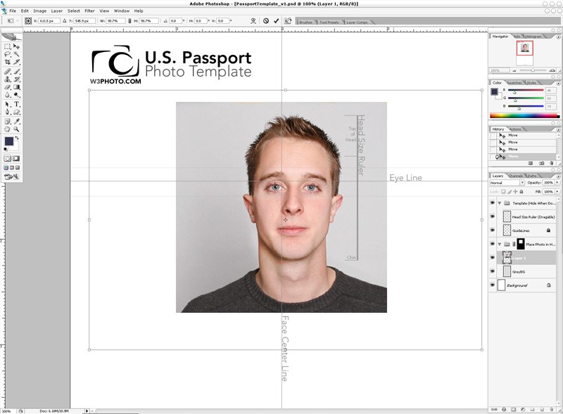 passport photo template
