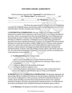 patent application form non disclosure agreement sample