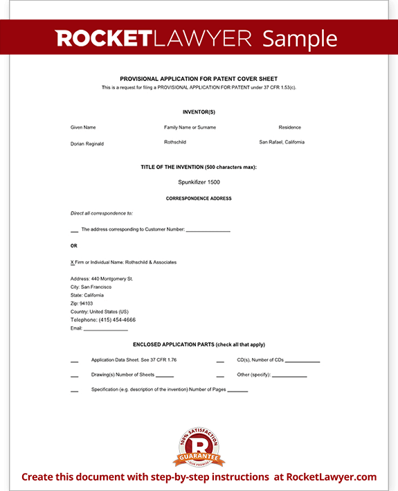 patent application form