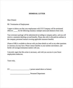 patient dismissal letter professional employment dismissal letter