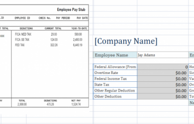 pay stub template excel free employee pay stub excel template x