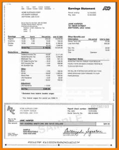 pay stubs template adp earnings statement adp statement vhahsc