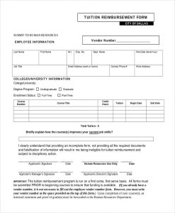 payment agreement form vendor tuition reimbursement form