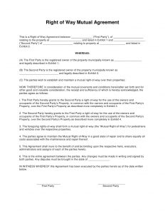 payment agreement template between two parties right of way mutual agreement