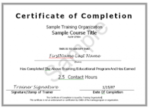 payment plan agreement certificate of completion template