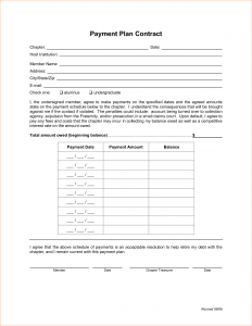 payment plan agreement template payment plan contract