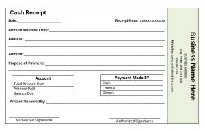 payment receipt template cash payment receipt template