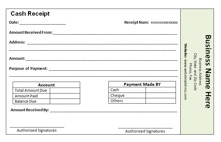 payment receipt template