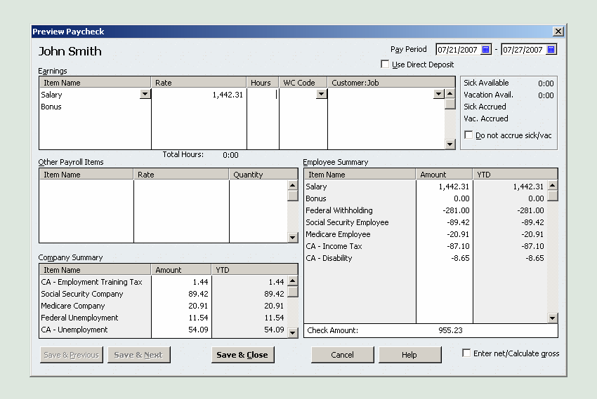 payroll check template