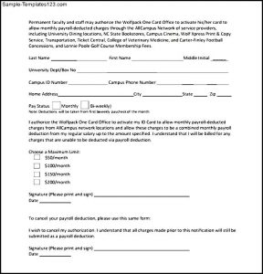 payroll deduction form download payroll deduction form