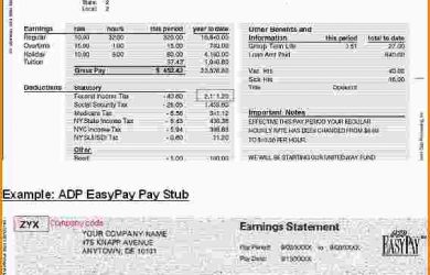 payroll stub template adp online paystub adp easypay paystub