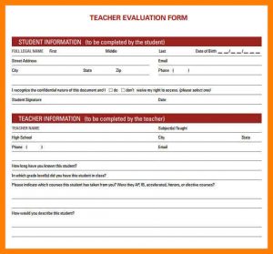 performance evaluation template preschool teacher performance evaluation form