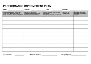 performance improvement plan template performance improvement plan template