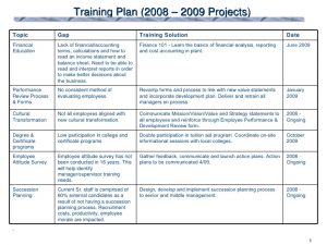 performance review forms training plan